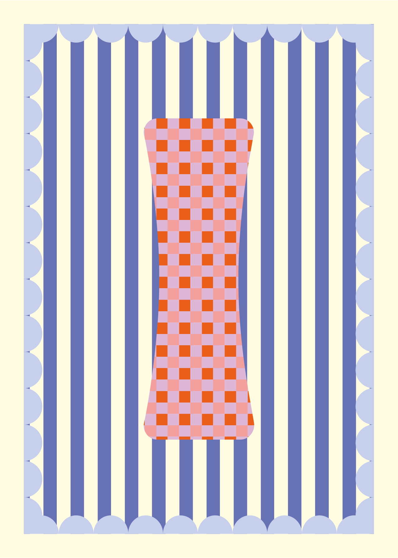 Letterposter Blauw streep