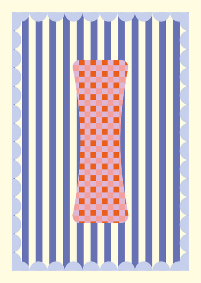 Letterposter Blauw streep