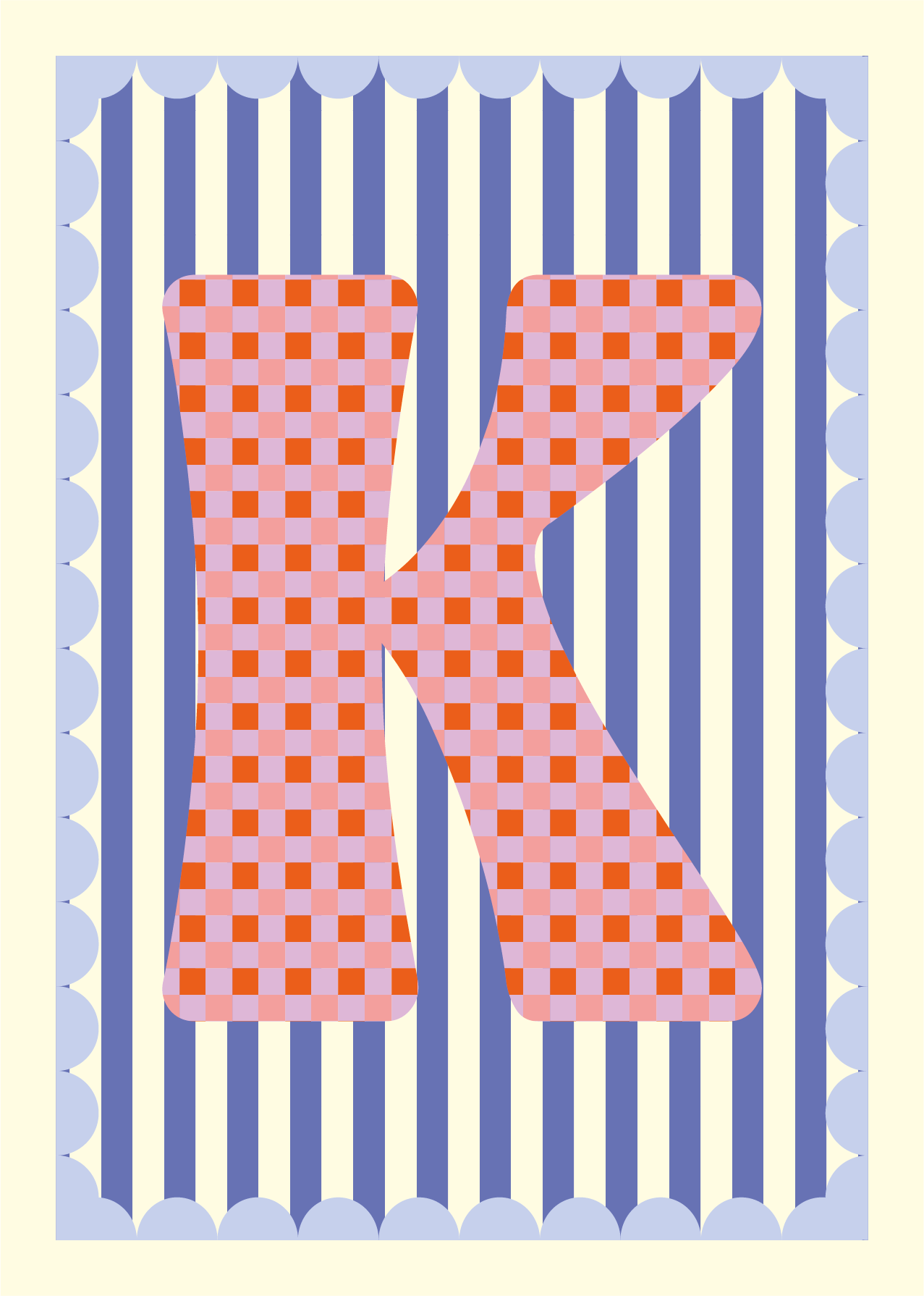 Letterposter Blauw streep
