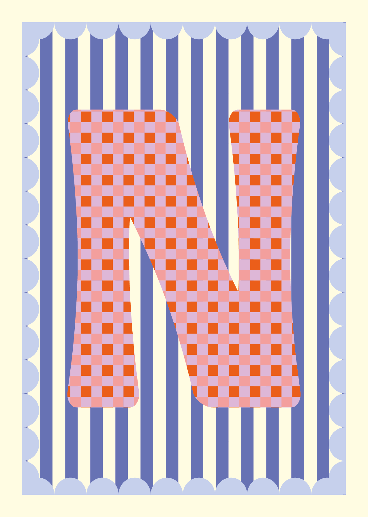 Letterposter Blauw streep