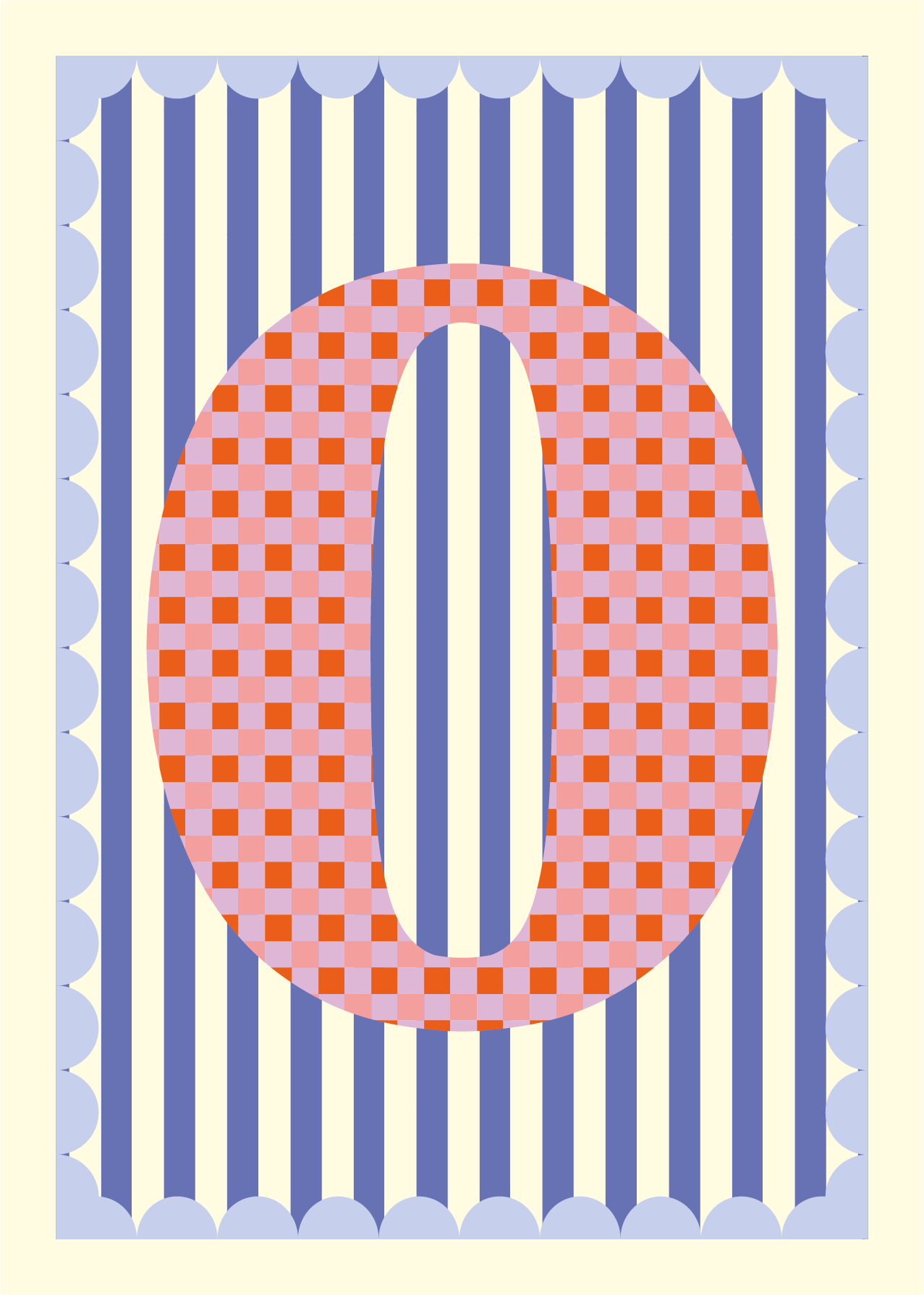 Letterposter Blauw streep