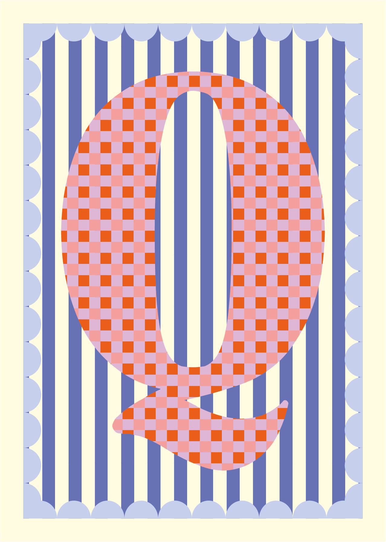 Letterposter Blauw streep