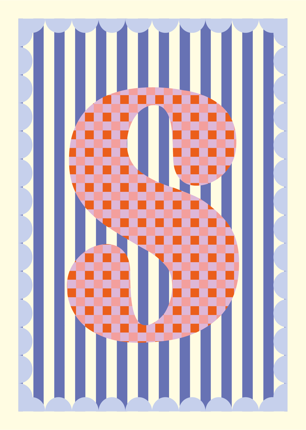 Letterposter Blauw streep
