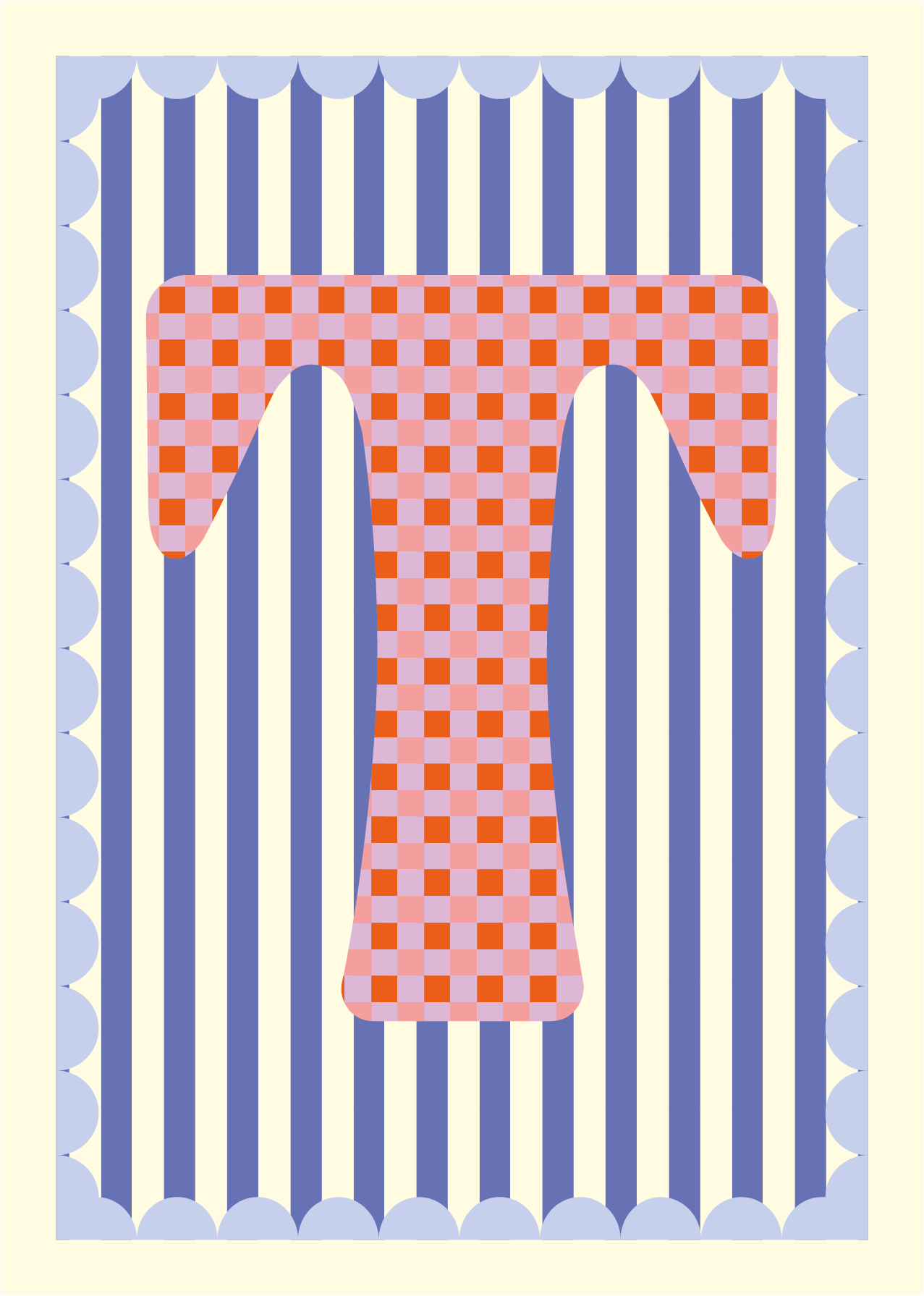 Letterposter Blauw streep