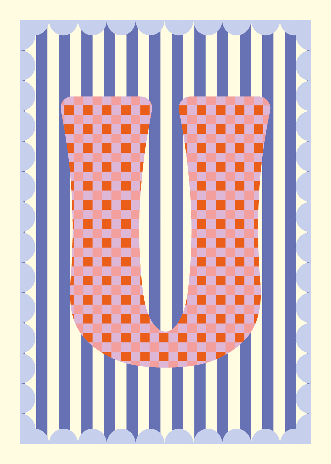 Letterposter Blauw streep
