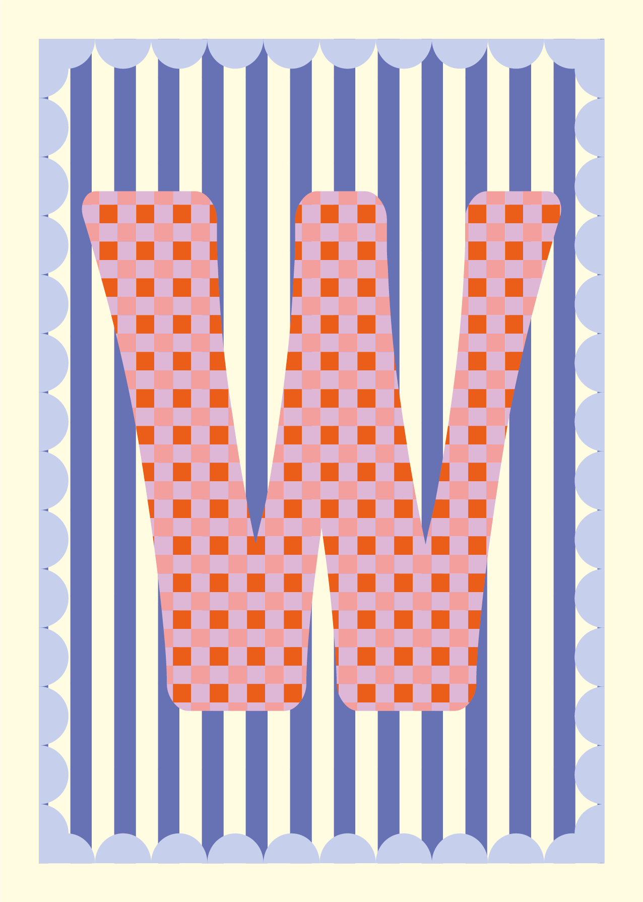 Letterposter Blauw streep