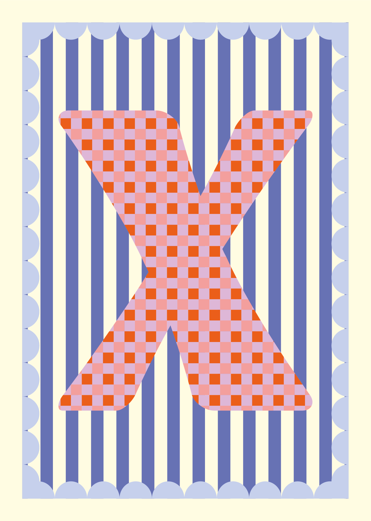 Letterposter Blauw streep