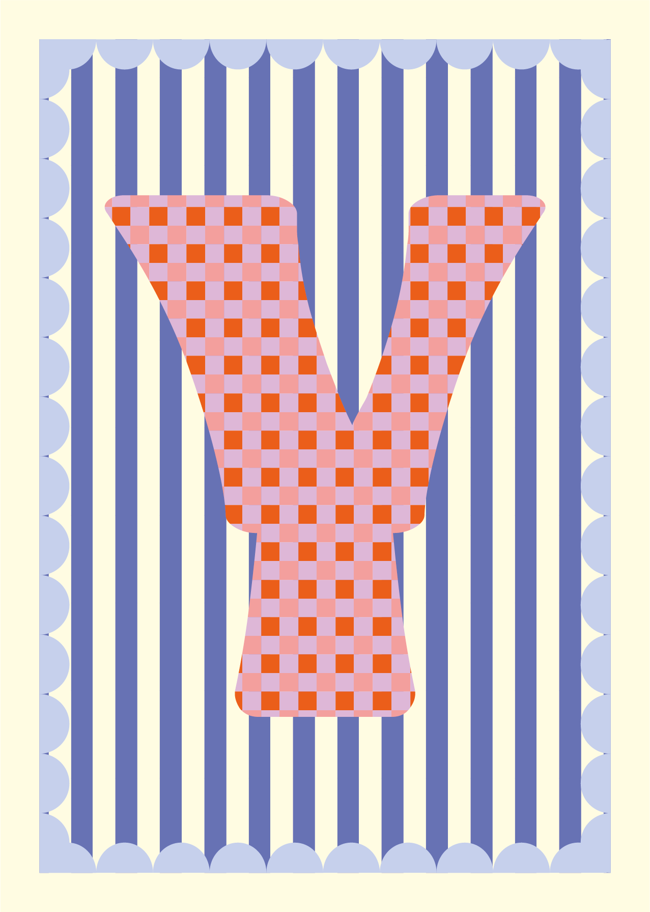Letterposter Blauw streep