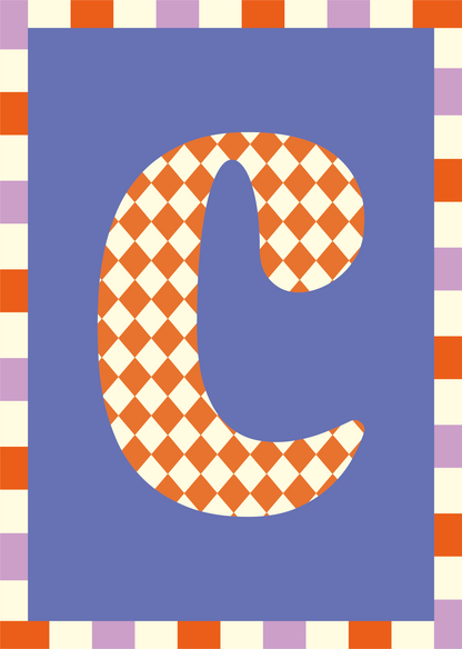 Letterposter Blauw