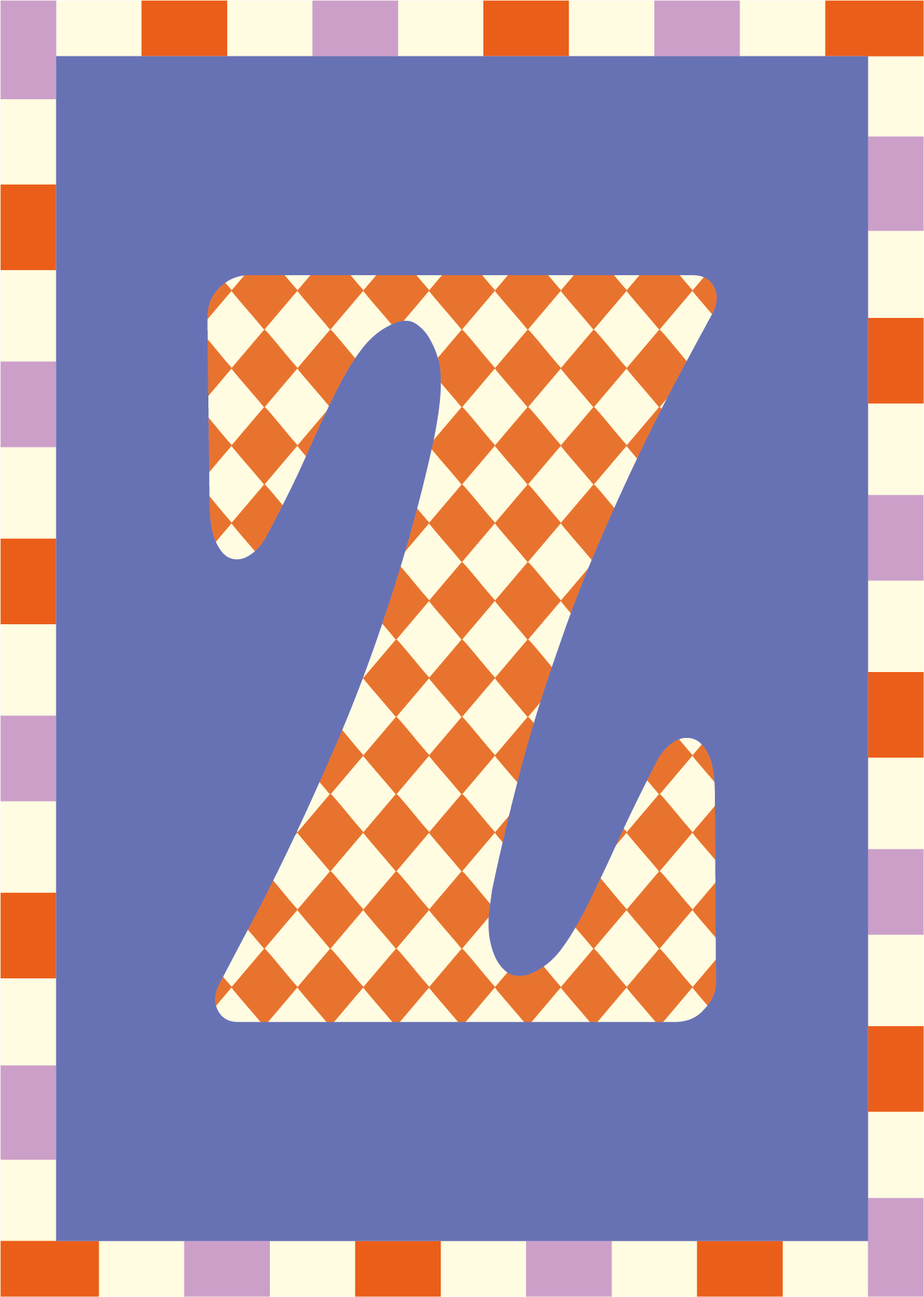 Letterposter Blauw
