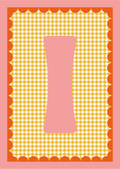 Letterposter Gingham geel