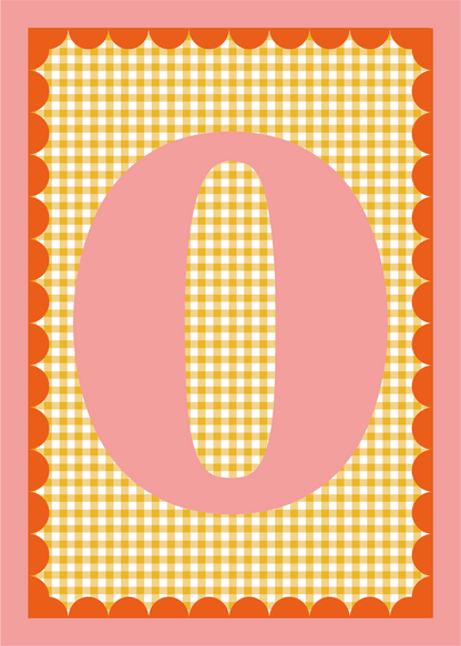 Letterposter Gingham geel