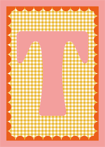 Letterposter Gingham geel