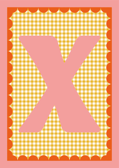 Letterposter Gingham geel