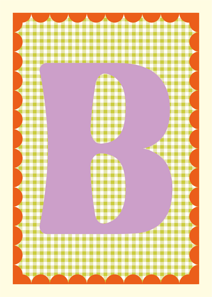 Letterposter Gingham groen