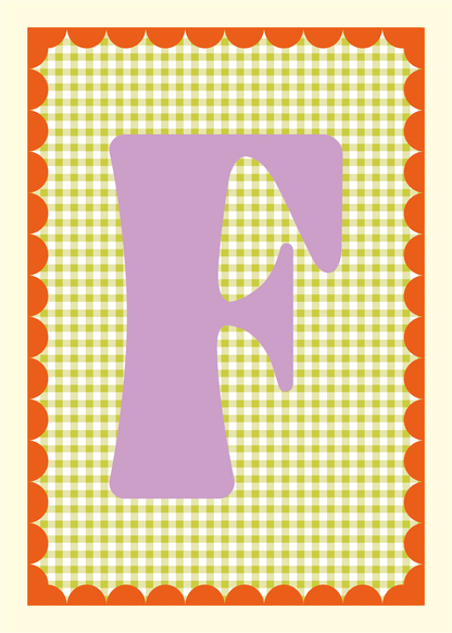 Letterposter Gingham groen