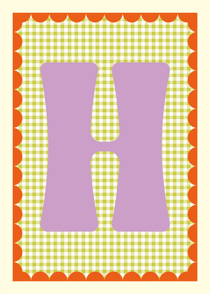 Letterposter Gingham groen
