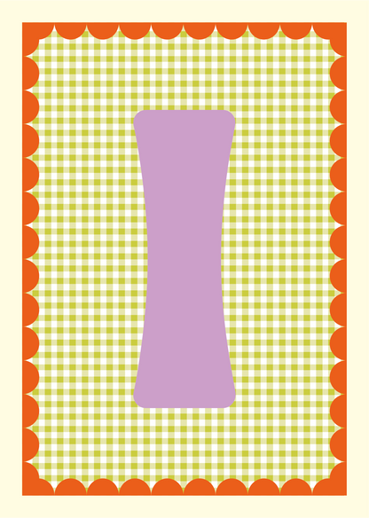 Letterposter Gingham groen