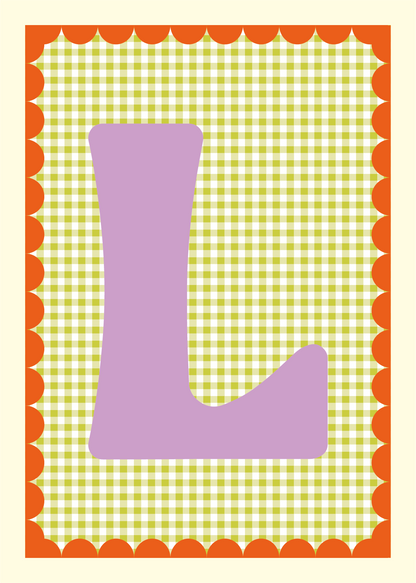 Letterposter Gingham groen