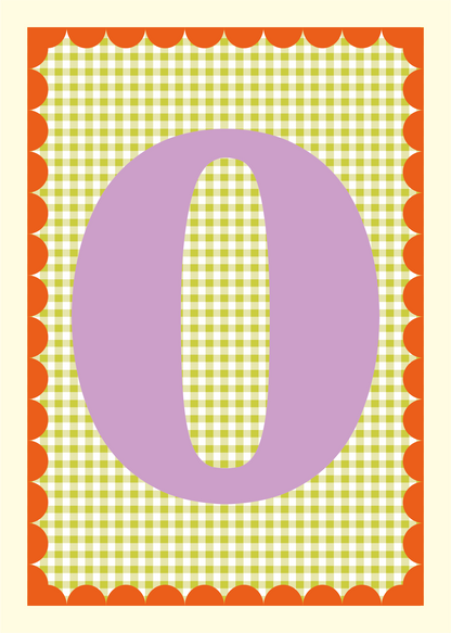 Letterposter Gingham groen