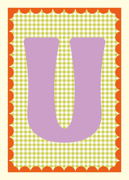 Letterposter Gingham groen