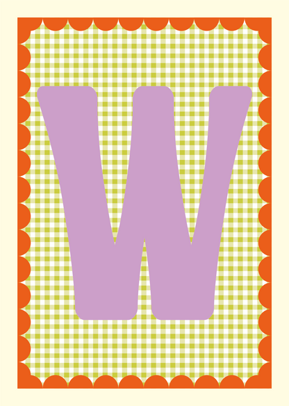 Letterposter Gingham groen