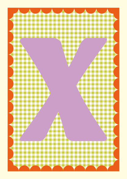 Letterposter Gingham groen