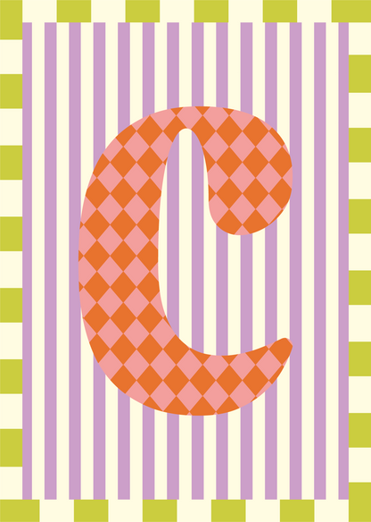 Letterposter Lila streep