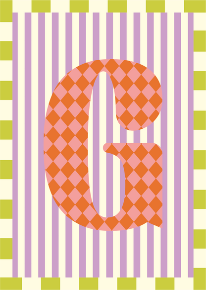 Letterposter Lila streep