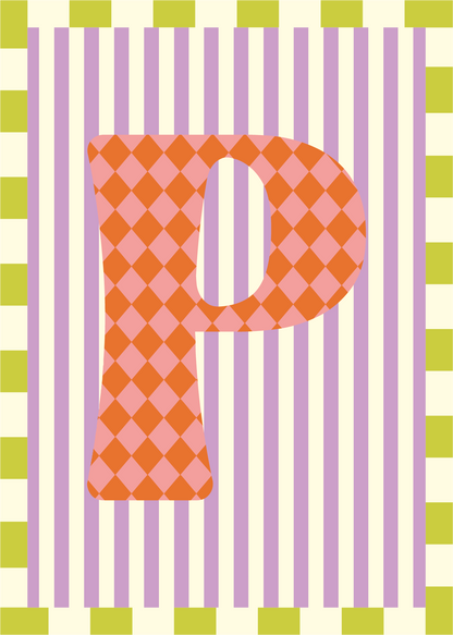 Letterposter Lila streep