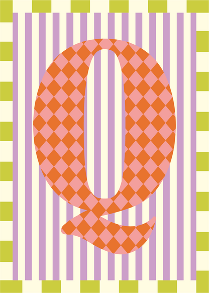Letterposter Lila streep