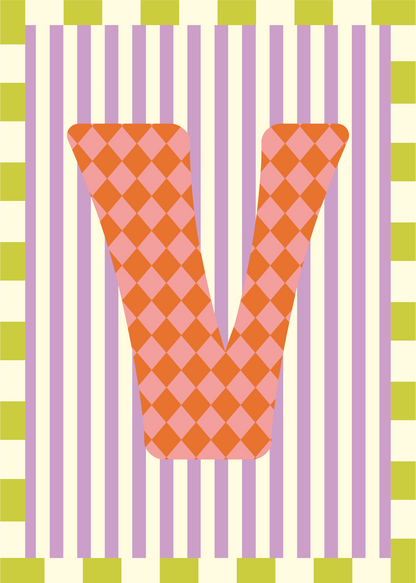 Letterposter Lila streep
