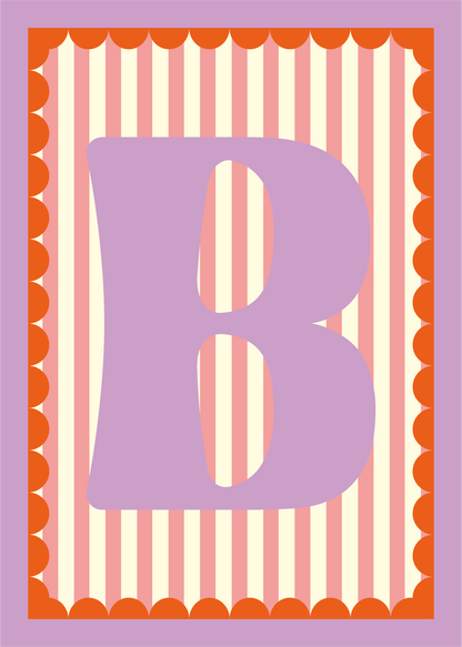 Letterposter Roze streep