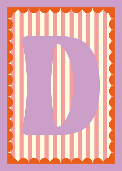 Letterposter Roze streep