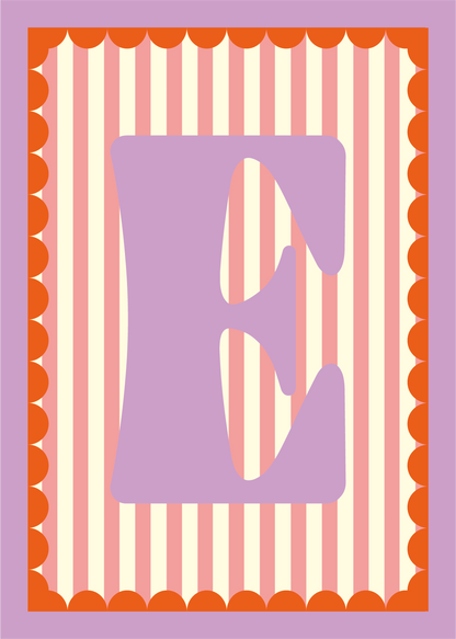 Letterposter Roze streep