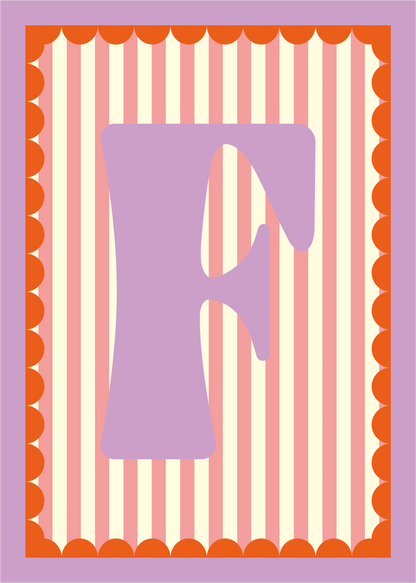 Letterposter Roze streep