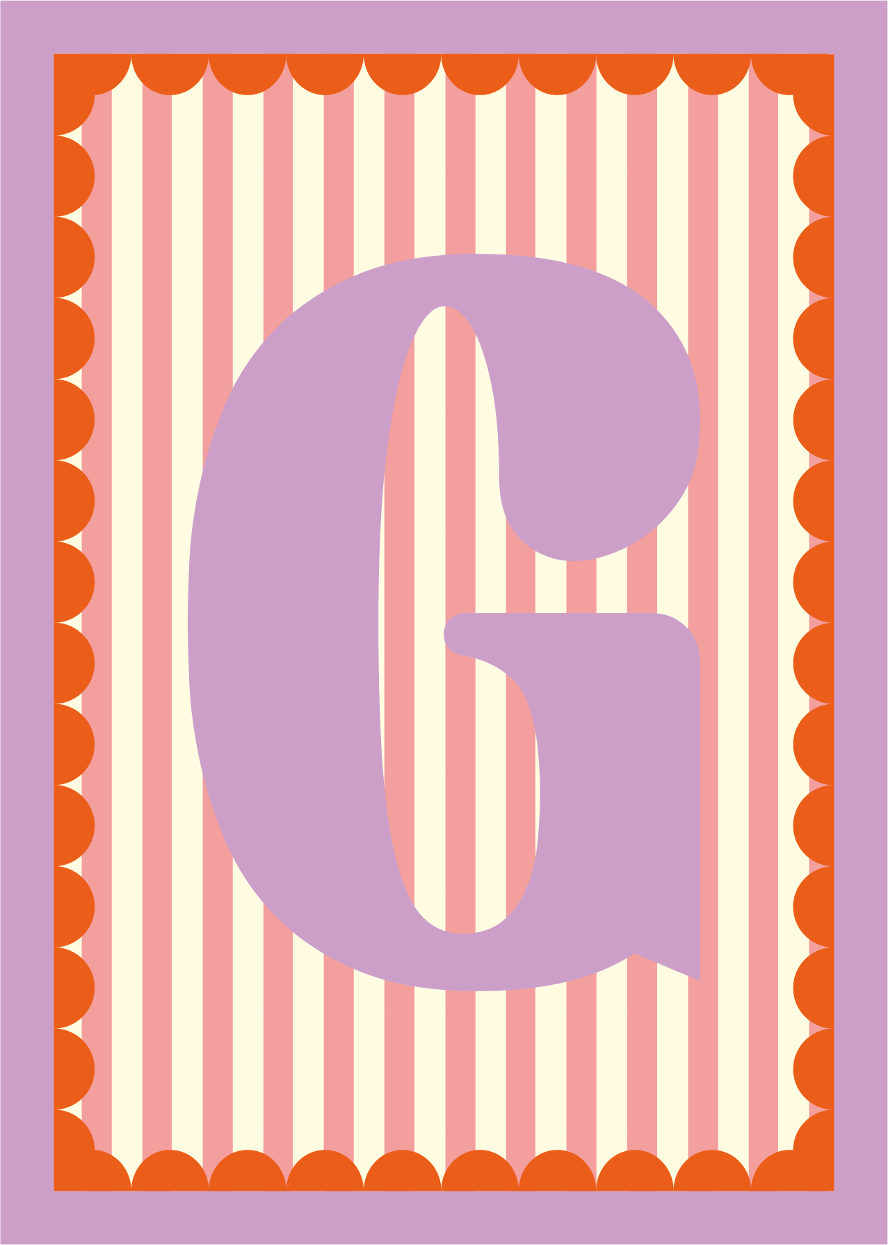 Letterposter Roze streep