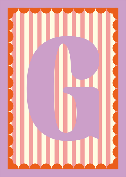 Letterposter Roze streep