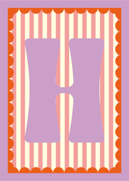 Letterposter Roze streep