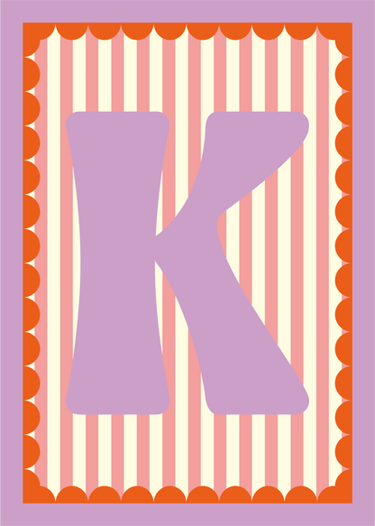 Letterposter Roze streep