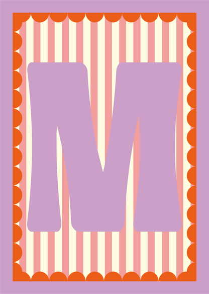 Letterposter Roze streep