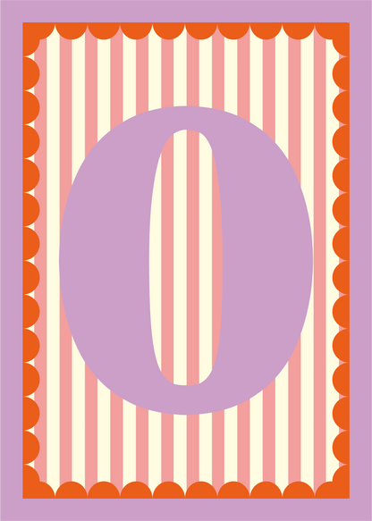 Letterposter Roze streep