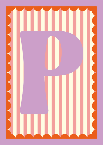 Letterposter Roze streep