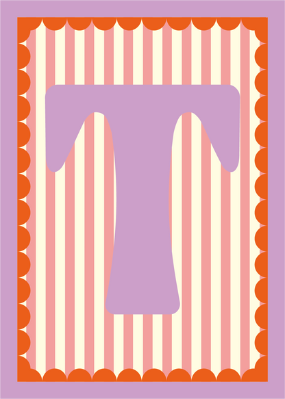 Letterposter Roze streep