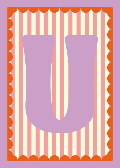Letterposter Roze streep