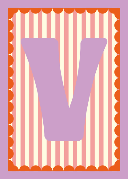 Letterposter Roze streep