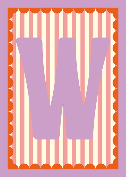 Letterposter Roze streep