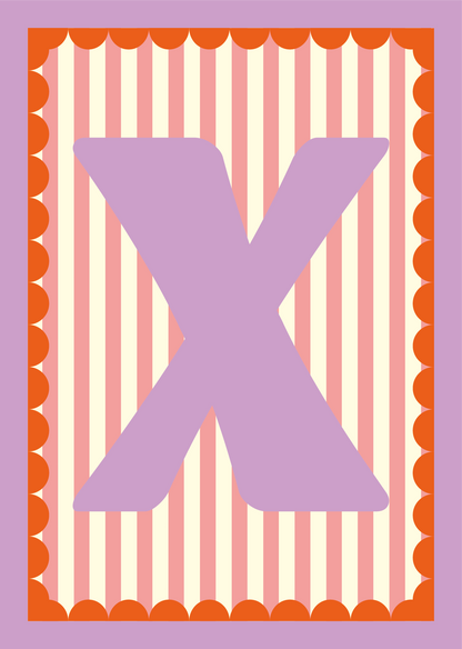 Letterposter Roze streep