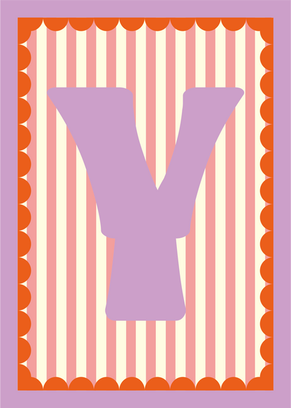 Letterposter Roze streep