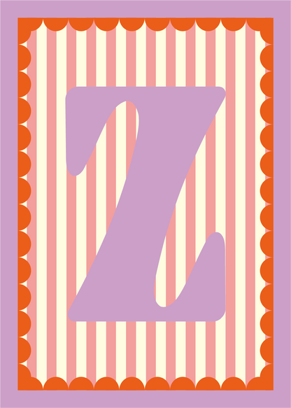 Letterposter Roze streep